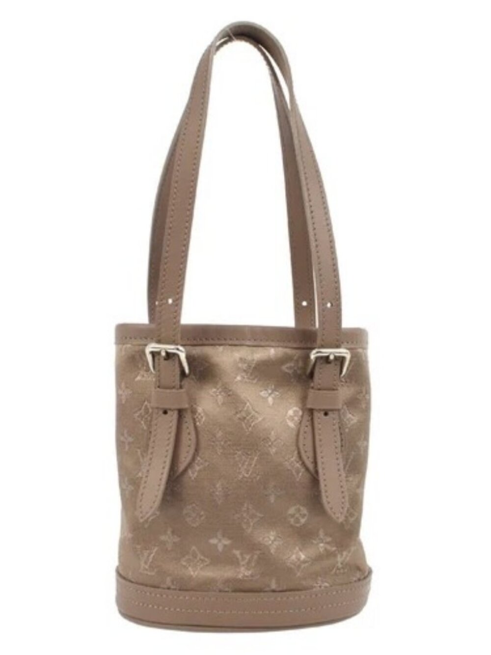 Louis Vuitton Beige Monogram Satin Little Bucket Handbag M92145 SR0031 141244